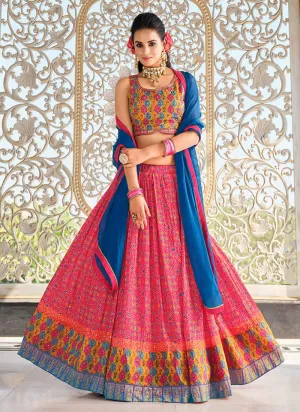 Pink Digital Printed Lehenga Choli And Dupatta