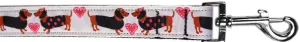 Pink Doxie Love Nylon Pet Leash 1in By 6ft