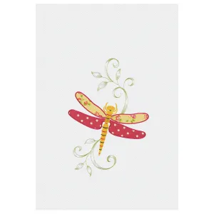 Pink Dragonfly Kitchen Towel