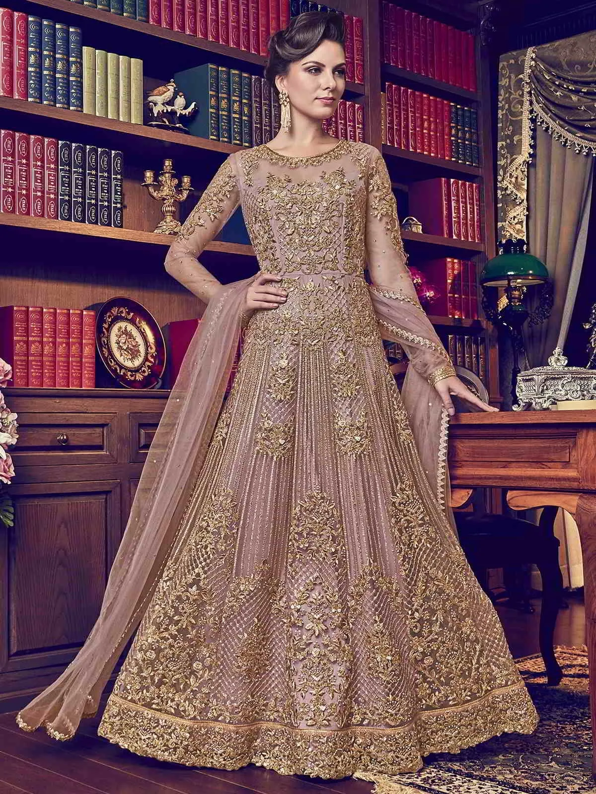 Pink Embroidered Designer Bridal Anarkali Suit