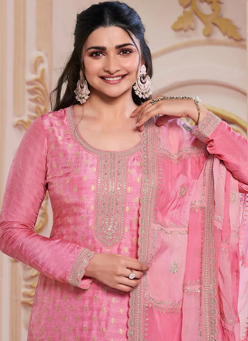 Pink Embroidered Pakistani Pant Suit