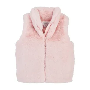 Pink Faux Fur Zip Vest