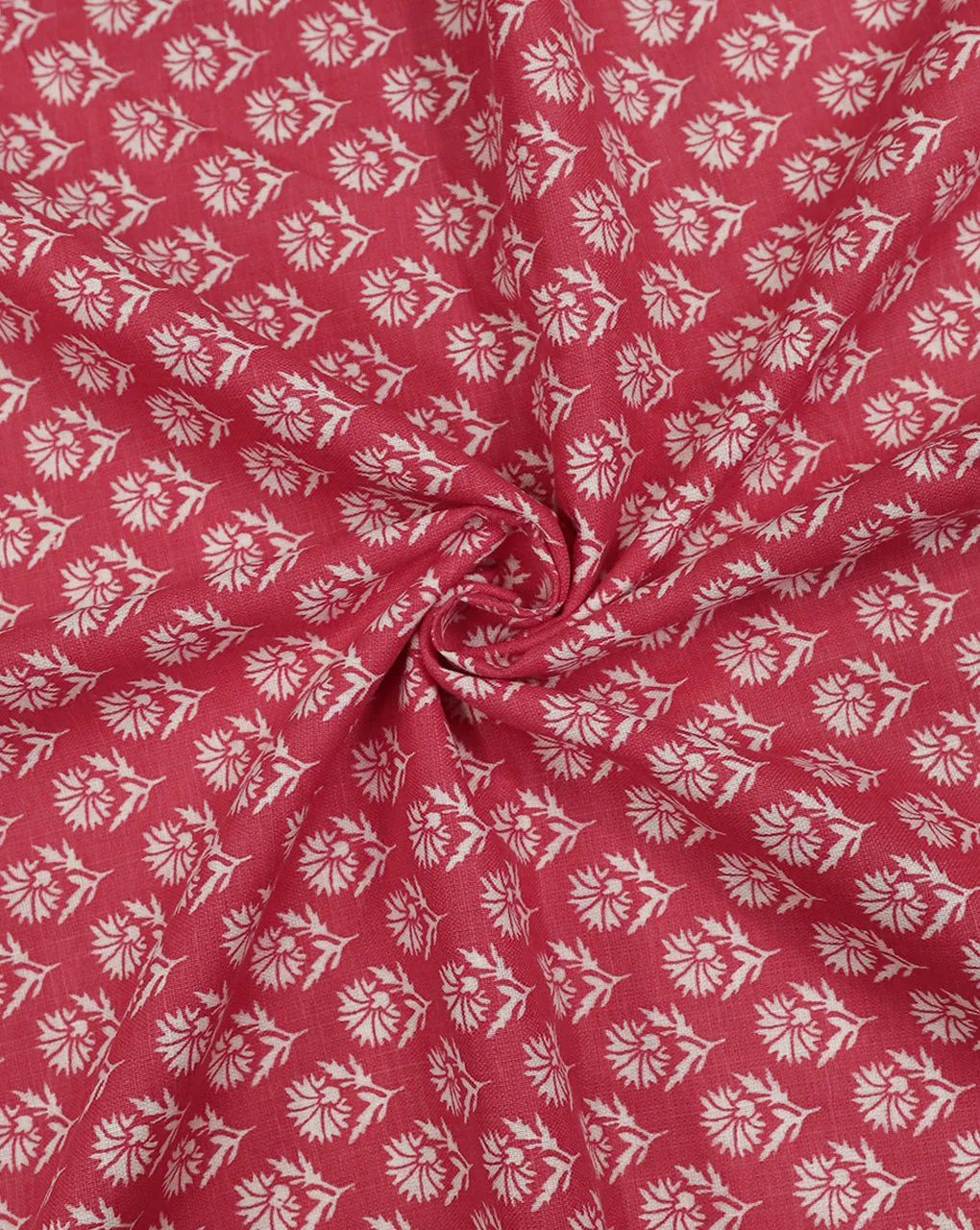 PINK FLORAL DESIGN PRINTED POLYESTER SPUN FABRIC