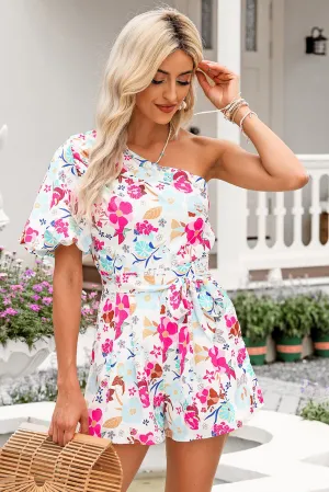 Pink Floral Summer Vacation Romper