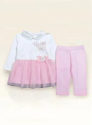 Pink Floral Tops and Pant Set for Kids