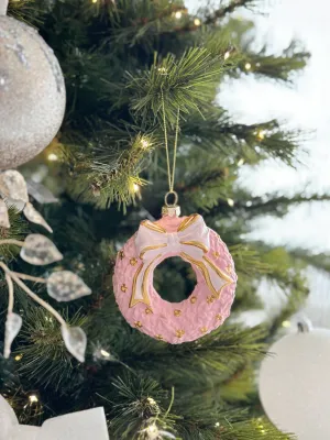 Pink Frost Wreath Ornament