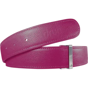 Pink Full Grain Texture Leather Belt