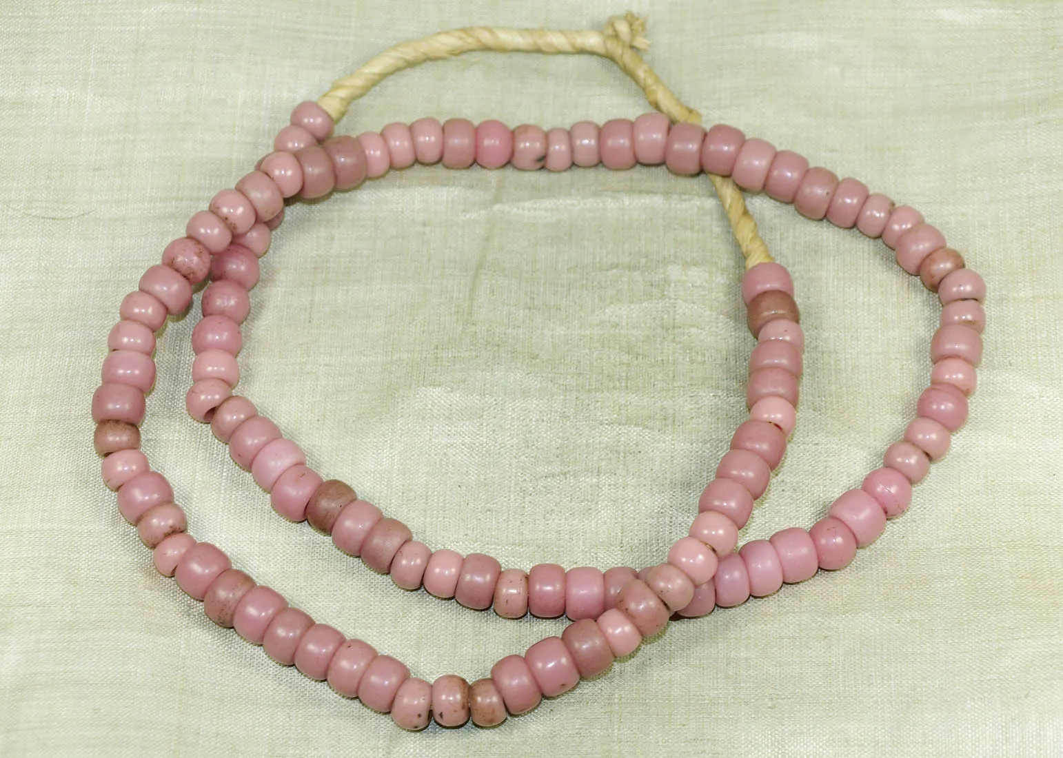 Pink Glass Padre Beads, strand