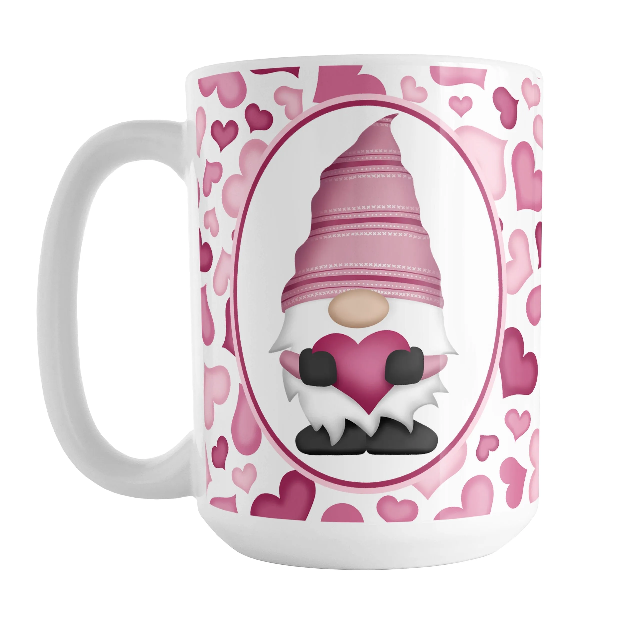 Pink Gnome Hearts Mug