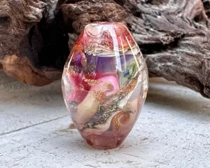 Pink Gold Aventurine Lampwork Focal Bead SRA