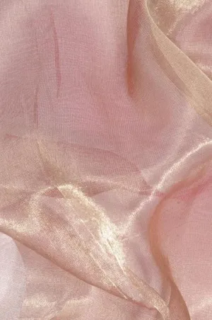 Pink Gold Metallic Organza Fabric