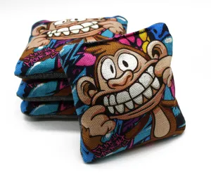 Pink Graffitti Funky Monkey Corhhole Bags (set of 4)