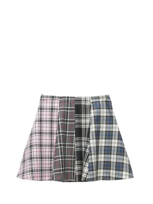 Pink Grey Checks Skirt