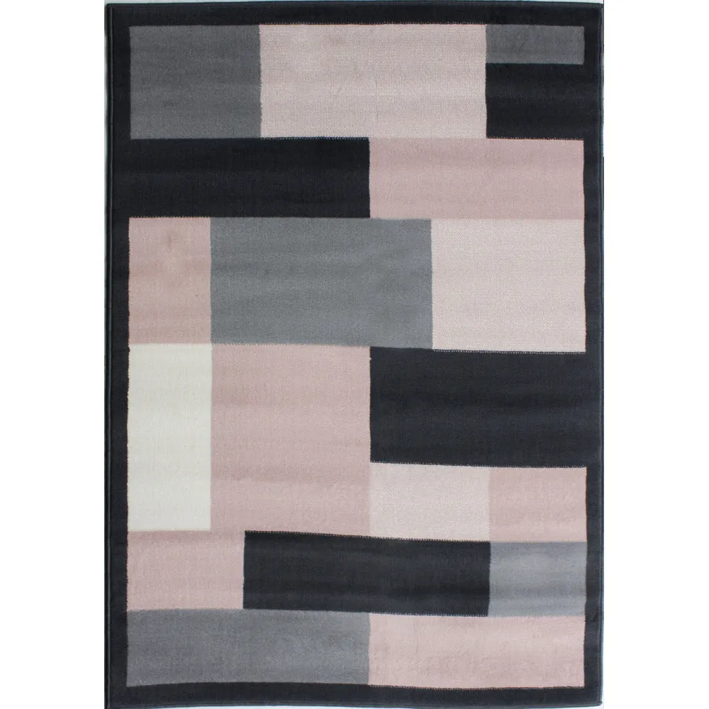 Pink Grey Modern Contemporary Living Room Rug