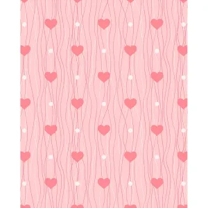 Pink Heart Strings Printed Backdrop