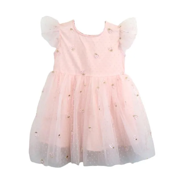 Pink Hearts Embroidery Dress