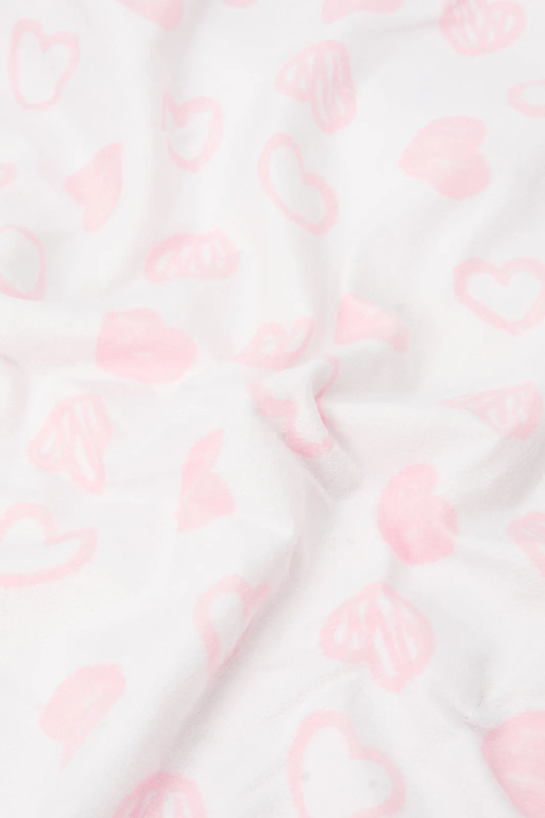 Pink Hearts Mink Sherpa Allover Print Blanket For Girls