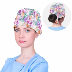 Pink Hibiscus  Scrub Cap