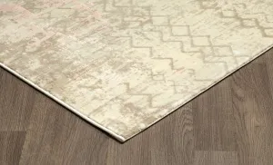 Pink Ivory Textured Abstract Rug