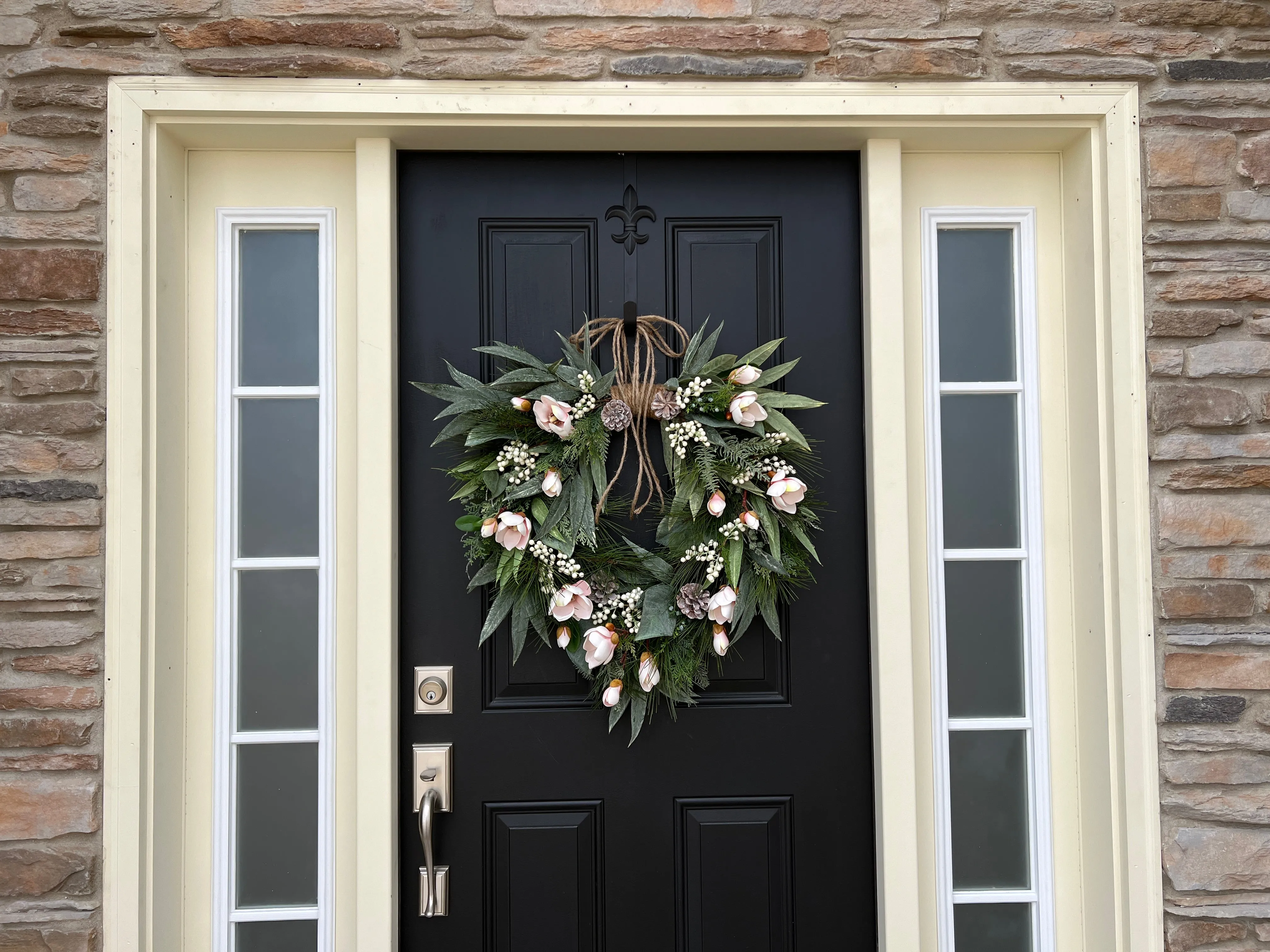 Pink Magnolia Winter Wreath