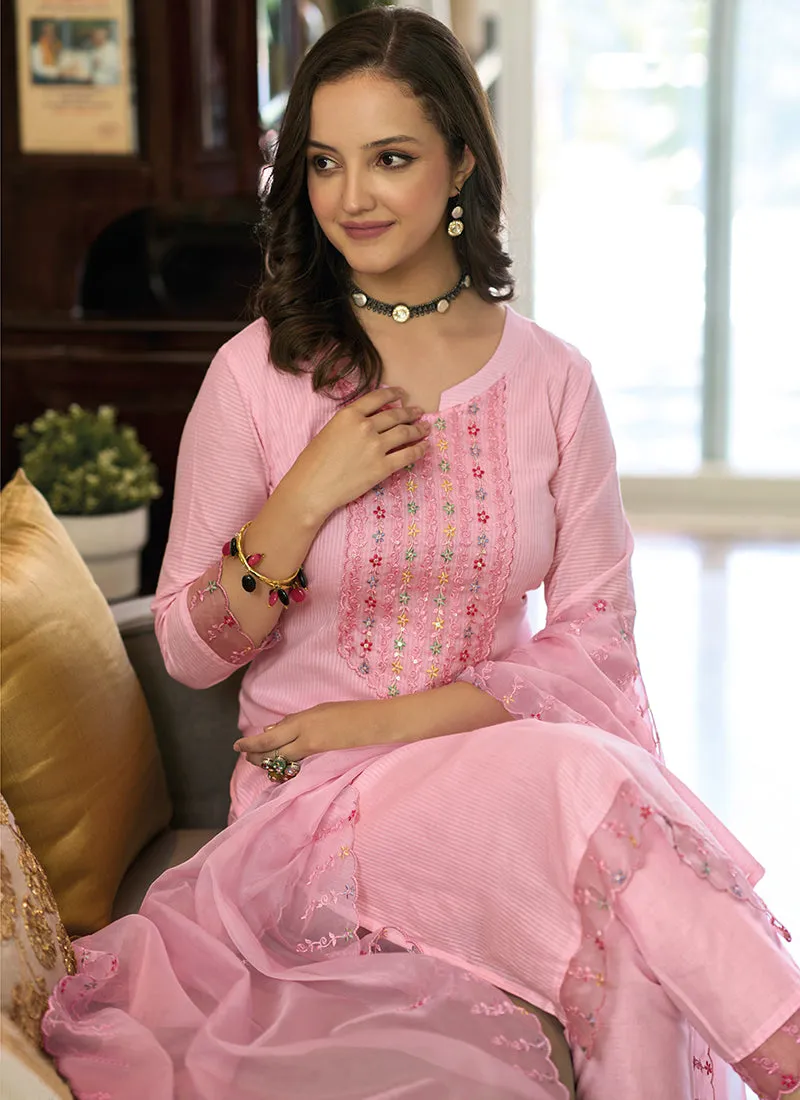 Pink Multi Embroidery Traditional Salwar Kameez