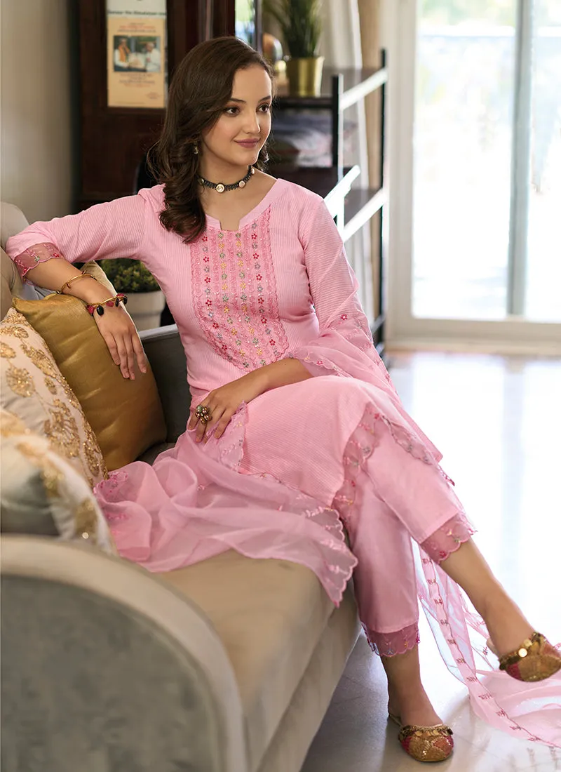 Pink Multi Embroidery Traditional Salwar Kameez