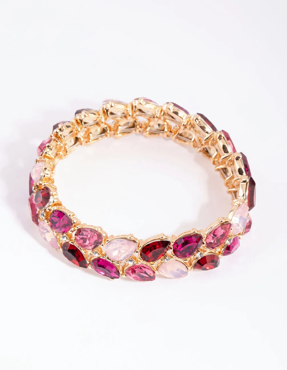 Pink Navette Mixed Stretch Bracelet