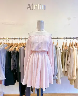 Pink off-shoulder dress