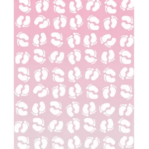 Pink Ombre Footprints Printed Backdrop