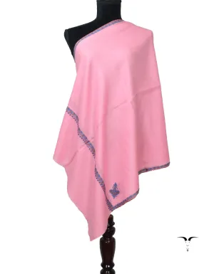 Pink Pashmina Stole With Sozni 5867