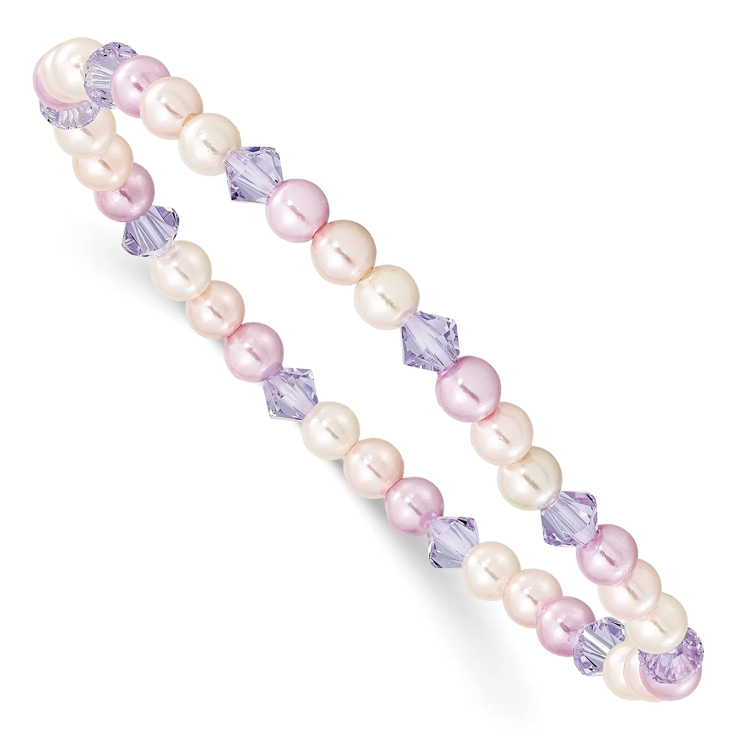 Pink Pearl Swarovski Child Stretch Bracelet