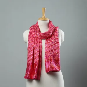 Pink - Phulkari Silk Cotton Embroidered Stole 05