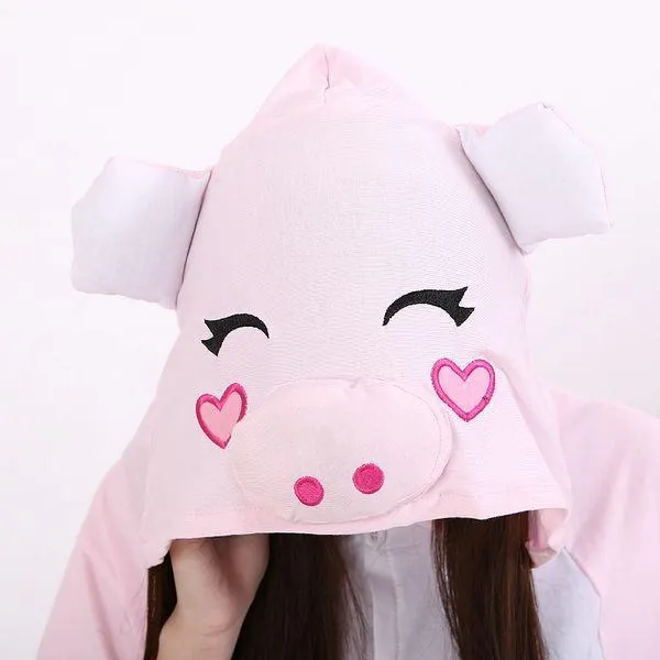 Pink Pig Pajamas Animal Onesie Costume Kigurumi Short Sleeve