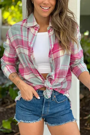 Pink Plaid Shirt