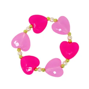 Pink Poppy Ballet Heart And Pearl Bracelet-Onesize