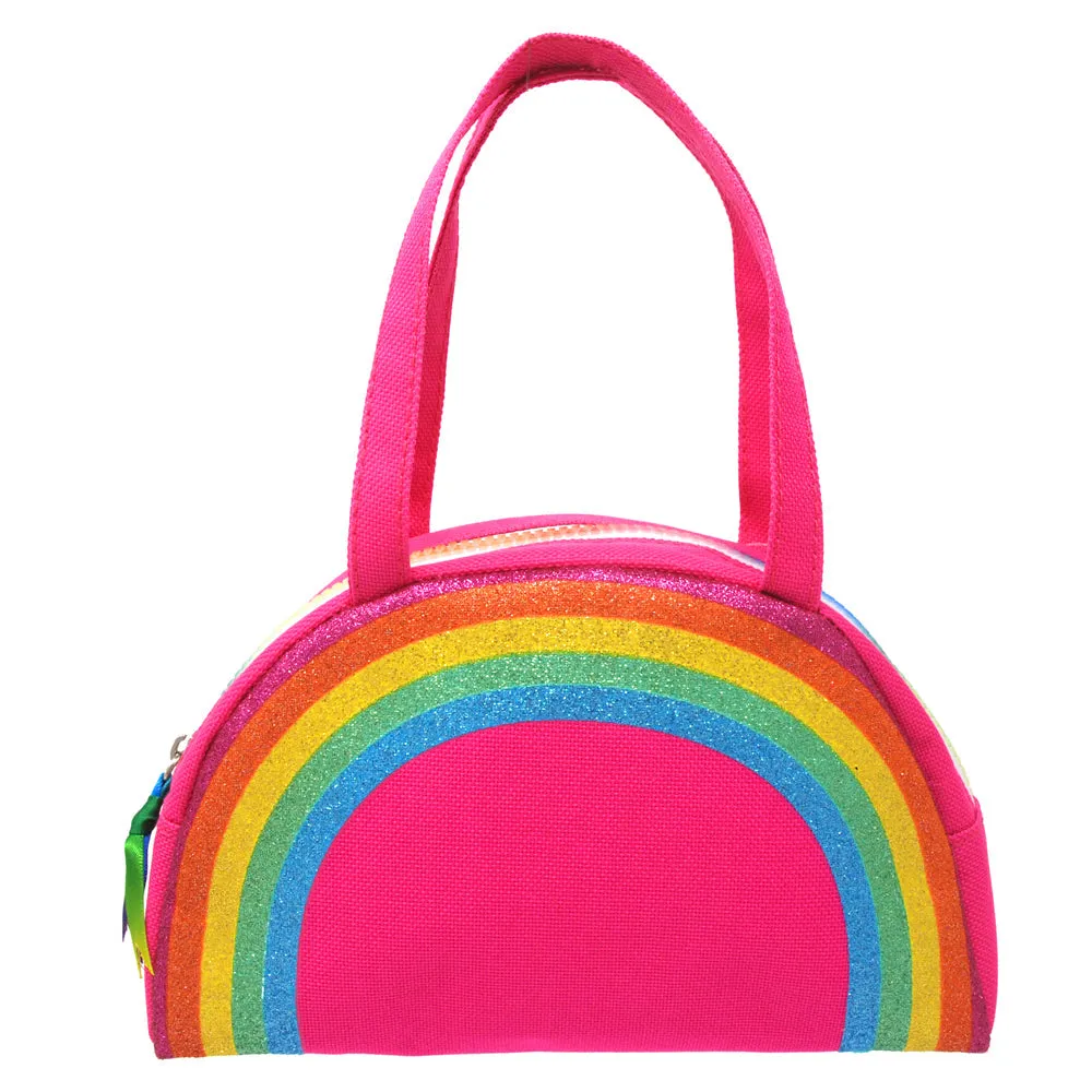 Pink Poppy Raining Rainbows Bowling Bag Pink