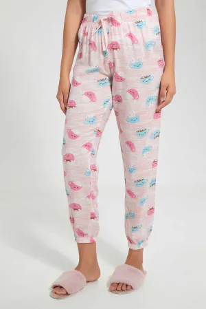 Pink Printed Pyjama Bottom