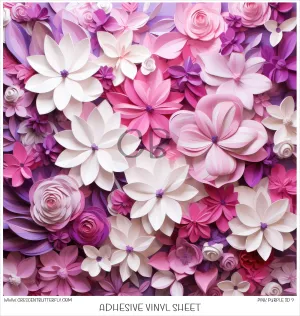 Pink Purple Flower 9 3D Printed Vinyl Sheet/Wrap