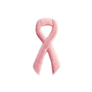 Pink Ribbon Embroidered Stick-ons - 25-pack