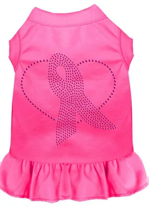 Pink Ribbon Rhinestone Dress Bright Pink Med (12)