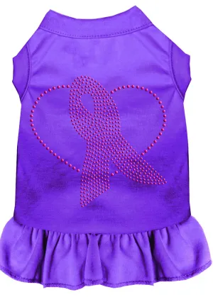 Pink Ribbon Rhinestone Dress Purple Med (12)