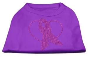 Pink Ribbon Rhinestone Shirts Purple S (10)