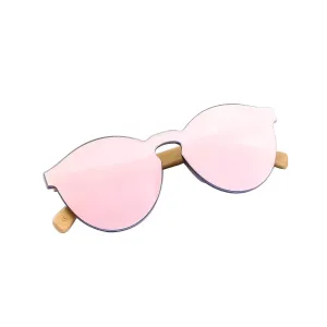 Pink Rimless Infinity Lens Sunglasses