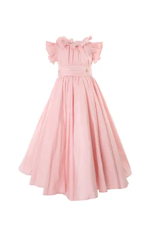 Pink Ruffled Taffeta Gown