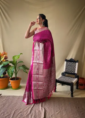 Pink Saree in Soft Silk