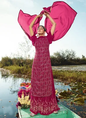 Pink Sequence Embroidered Gharara Suit