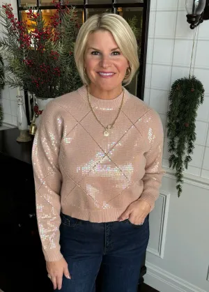 Pink Sequin Sweater