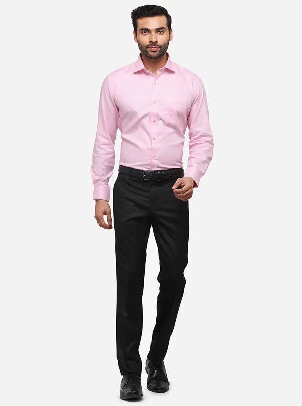 Pink Solid Regular Fit Formal Shirt | JadeBlue