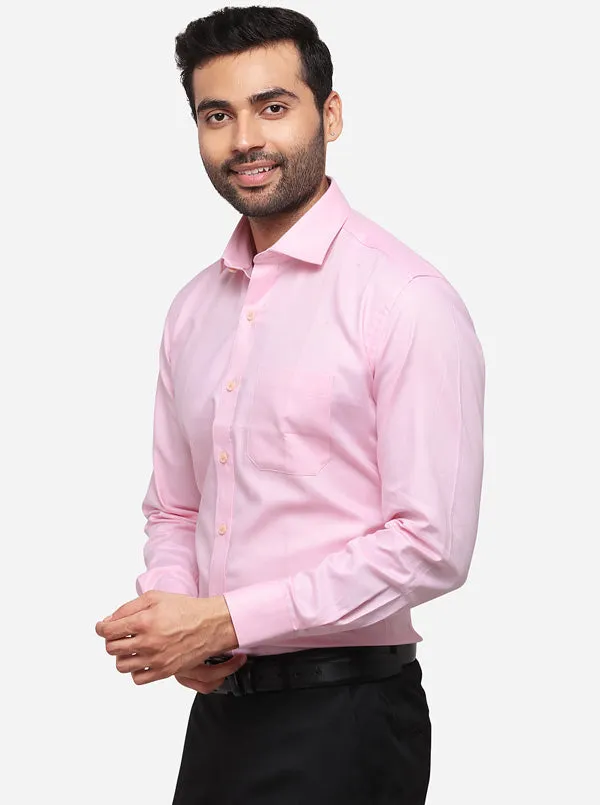 Pink Solid Regular Fit Formal Shirt | JadeBlue