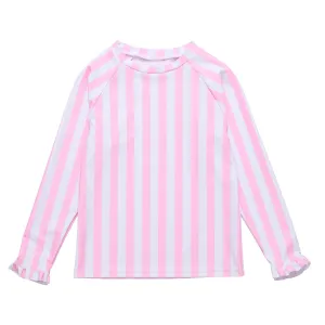 Pink Stripe LS Rash Top